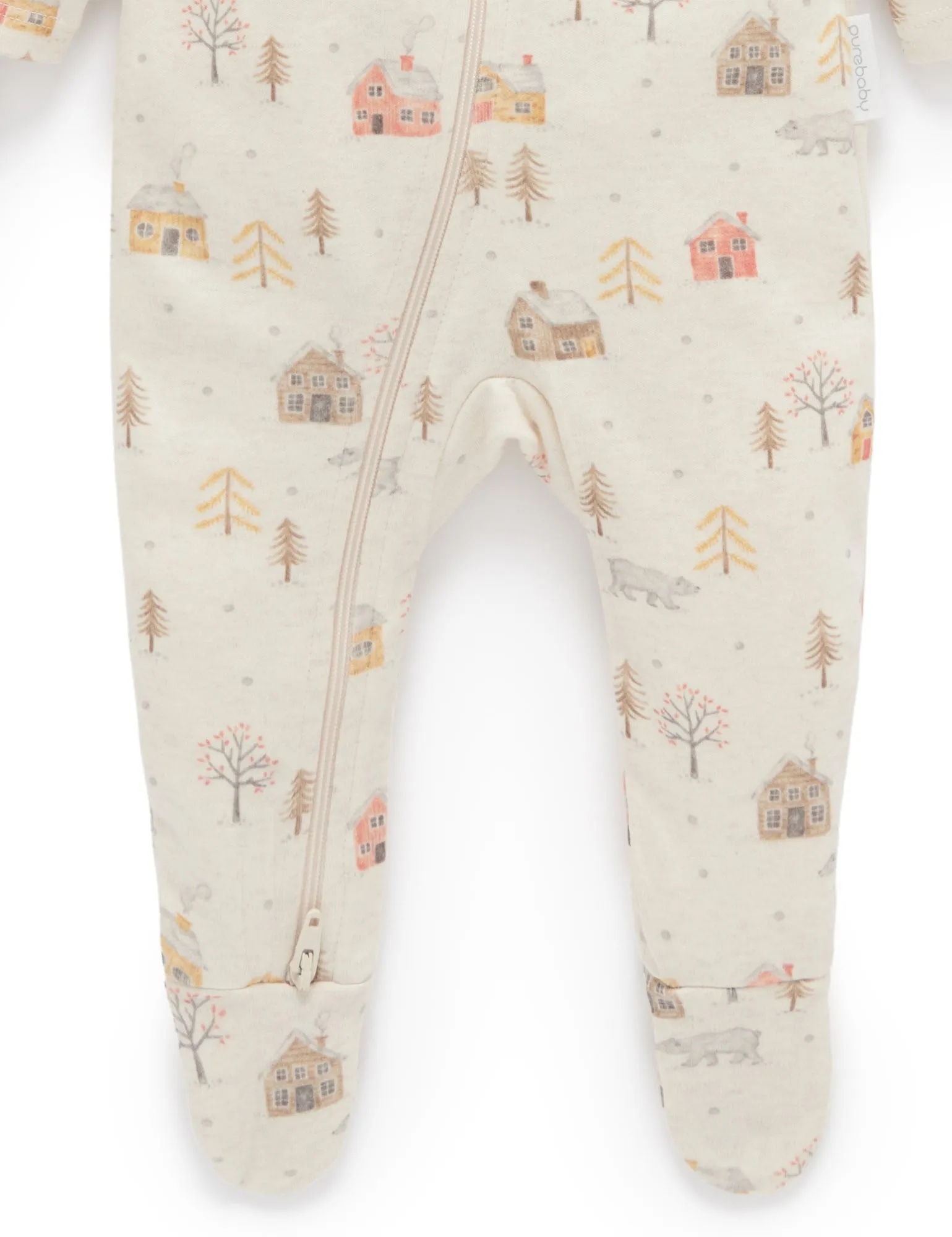 2 Pack Zip Growsuit - Snowy Forest Print