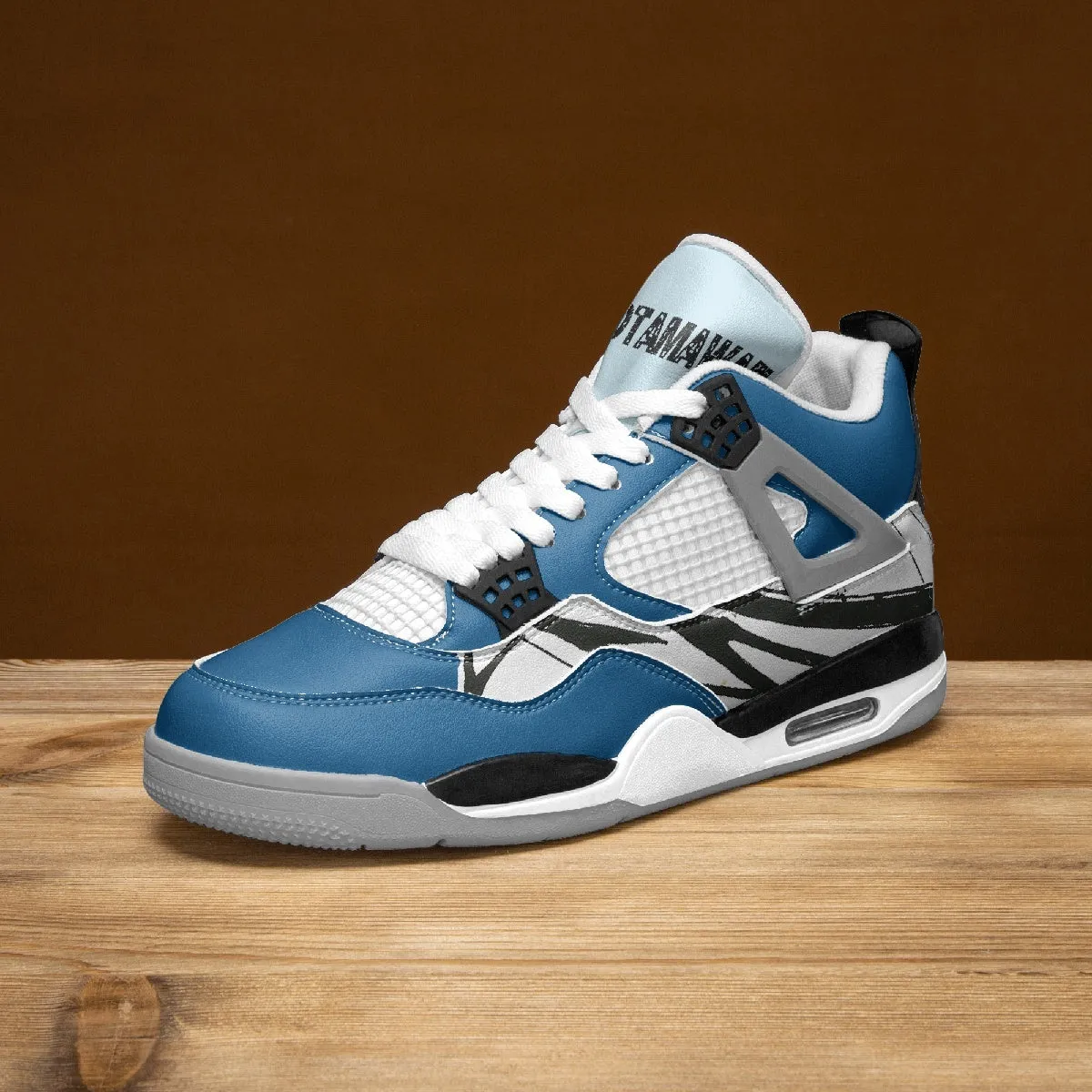 AJ4 Basketball Sneakers -Grey Sole/Blue