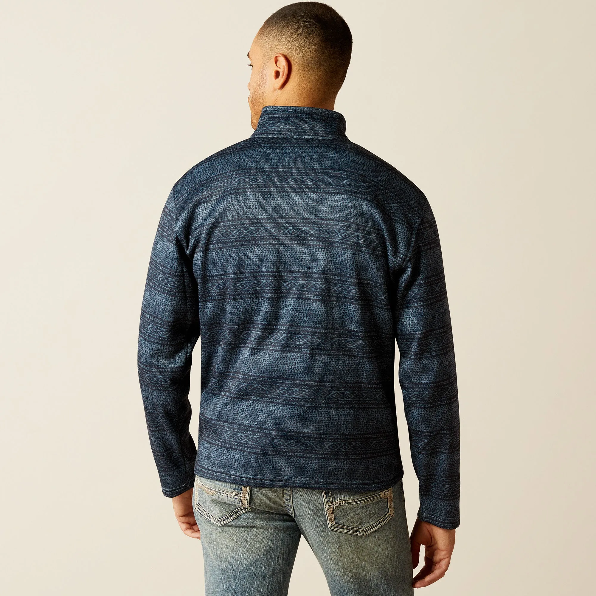 Ariat Blue Southwest Serape Print Wesley Pullover Sweater for Men