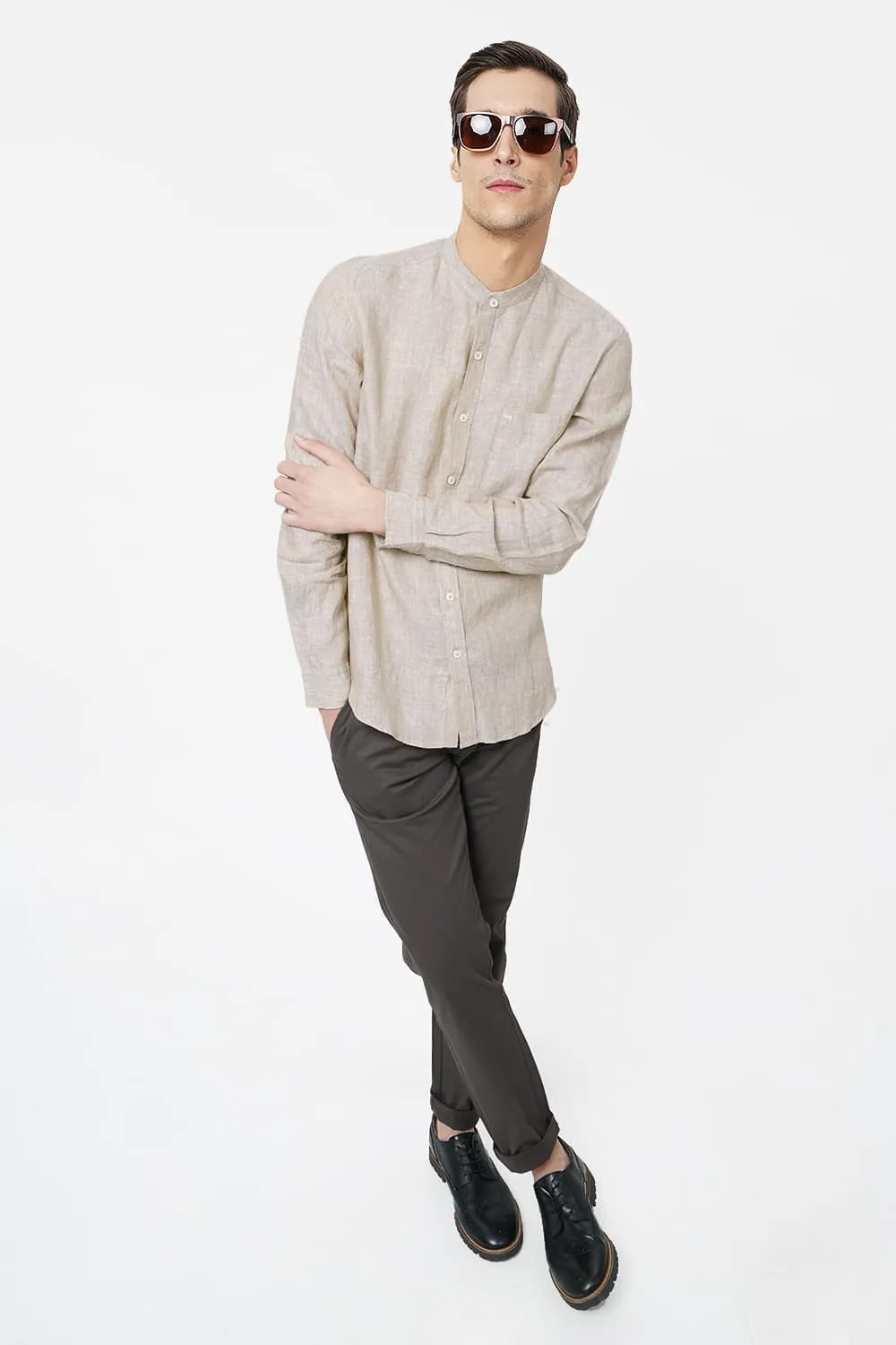 Basics Slim Fit Linen Shirt