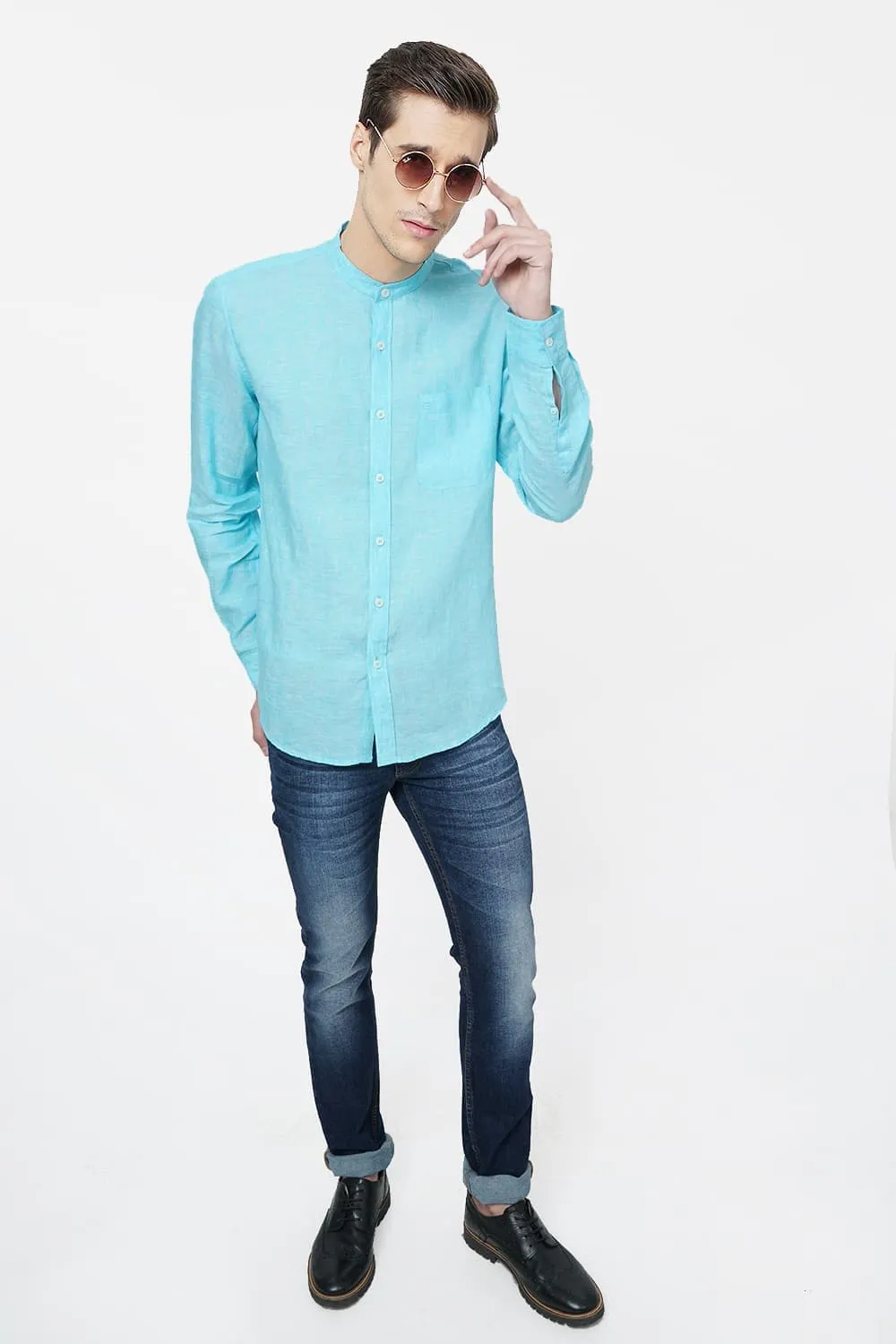 Basics Slim Fit Linen Shirt