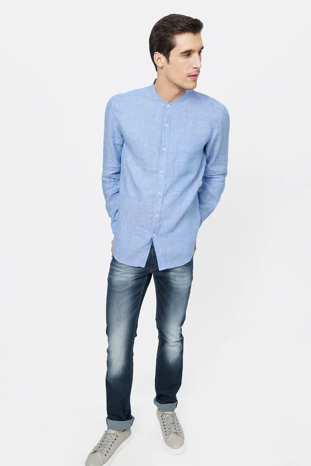 Basics Slim Fit Linen Shirt