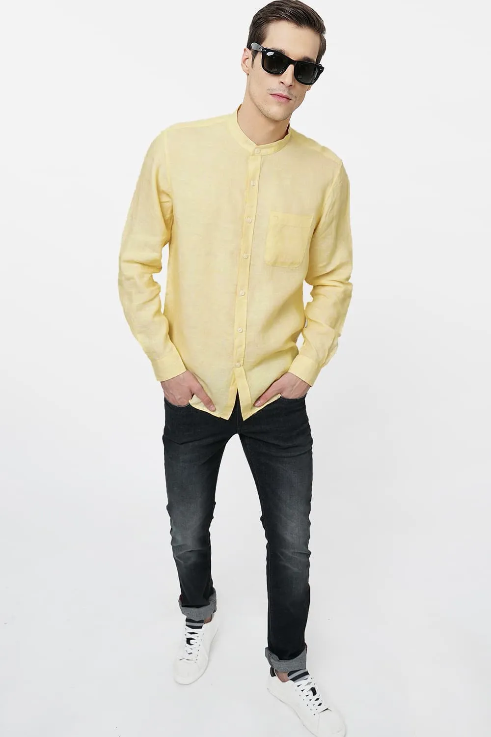 Basics Slim Fit Linen Shirt