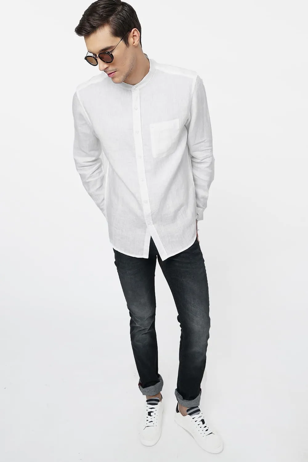 Basics Slim Fit Linen Shirt