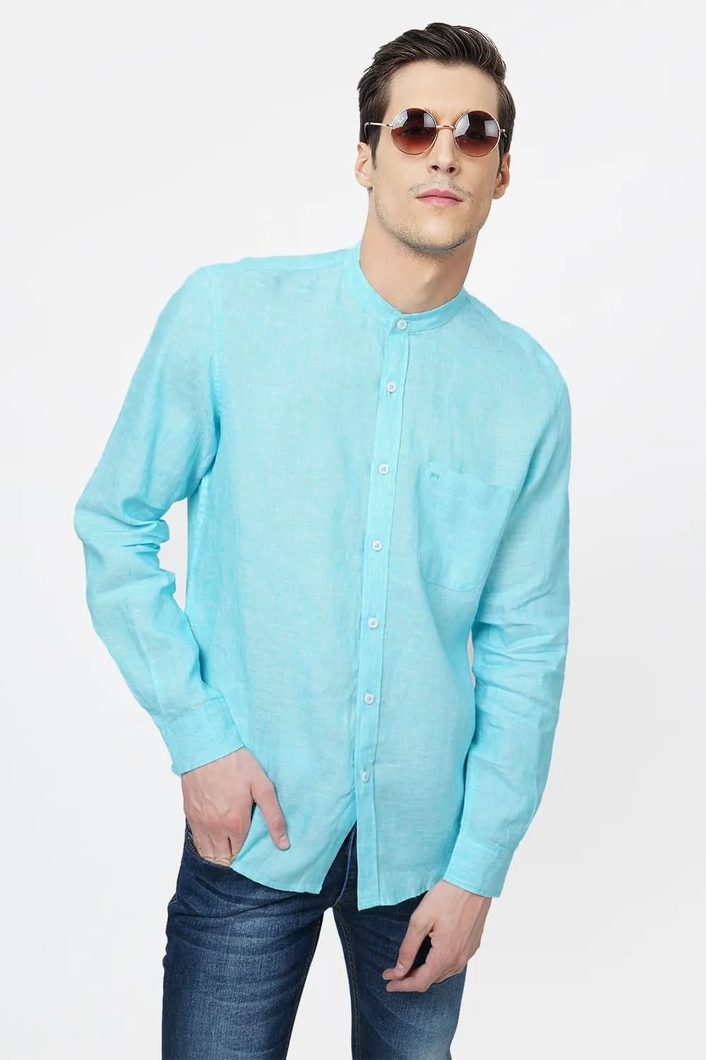 Basics Slim Fit Linen Shirt