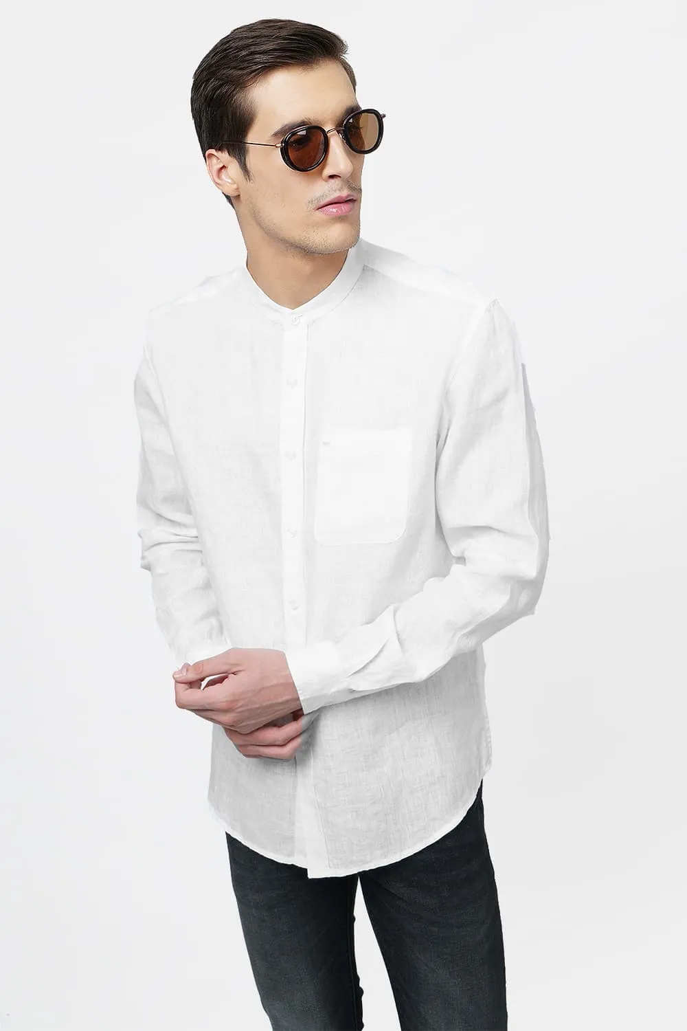 Basics Slim Fit Linen Shirt