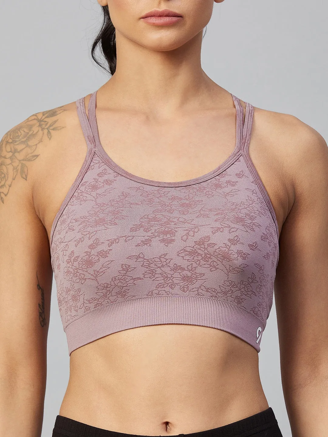 C9 Airwear Women  Stripe Back Sports Bra - Elder Berry