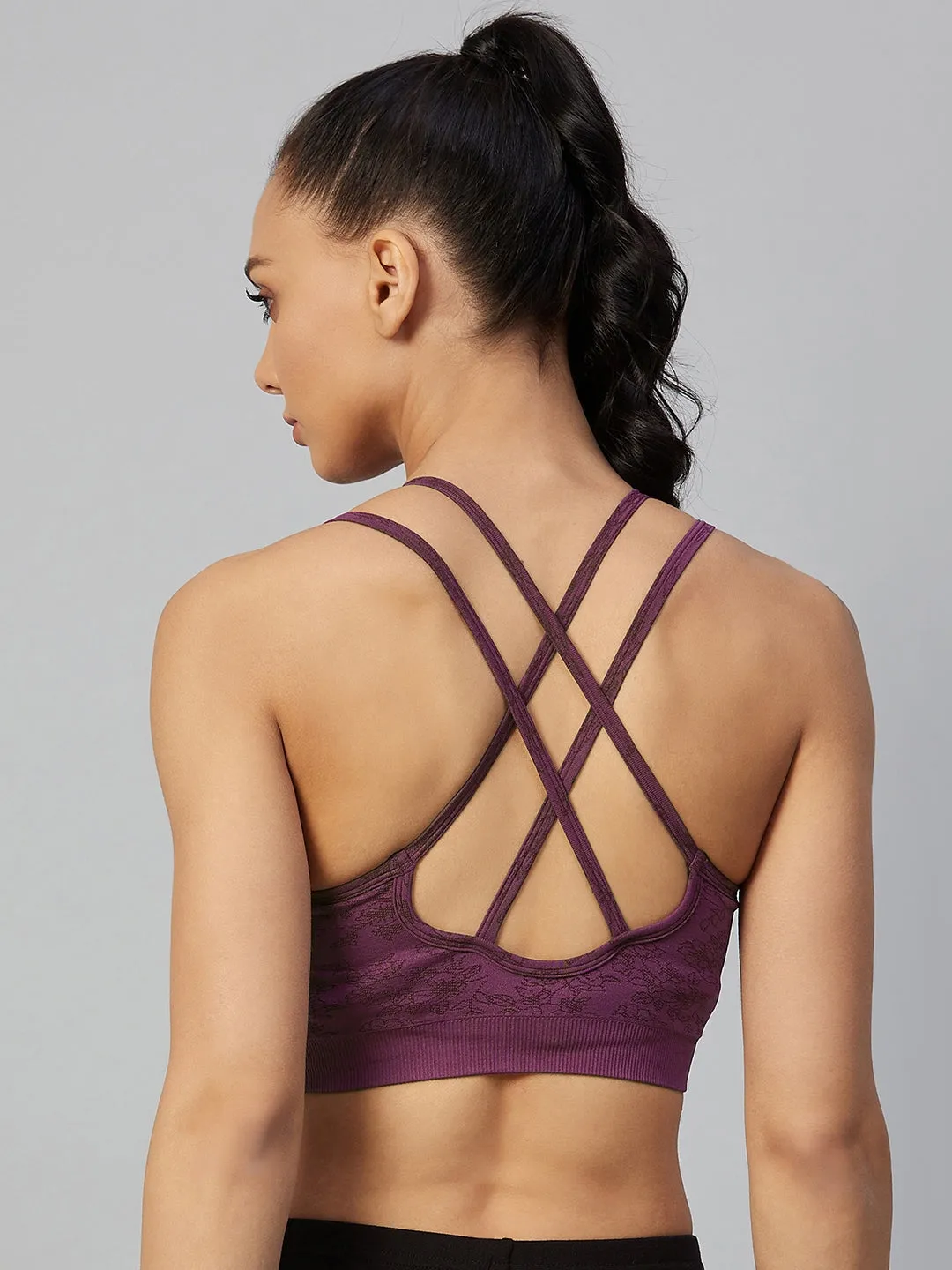 C9 Airwear Women  Stripe Back Sports Bra - Elder Berry