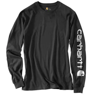 Carhartt Mens Signature Sleeve Logo Long Sleeve T-Shirt