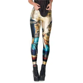 Cleopatra Print Mid-Waist Leggings