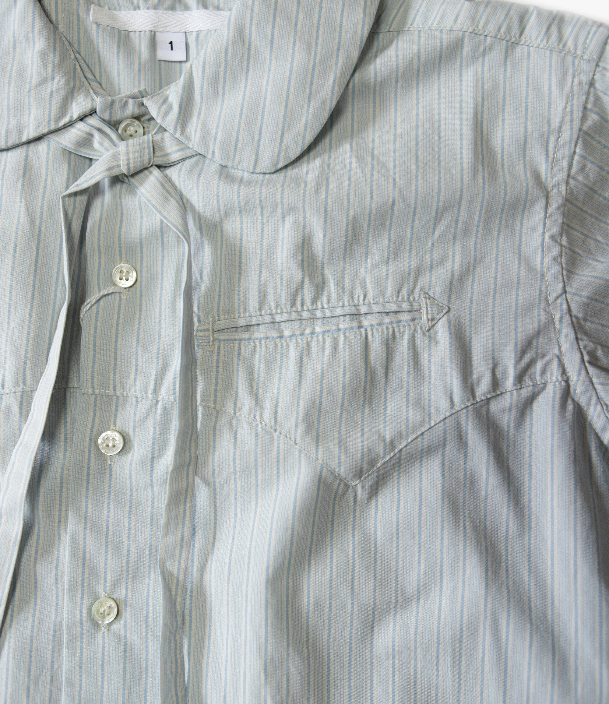 Crest Half Shirt – Blue / Natural Stripe Poplin