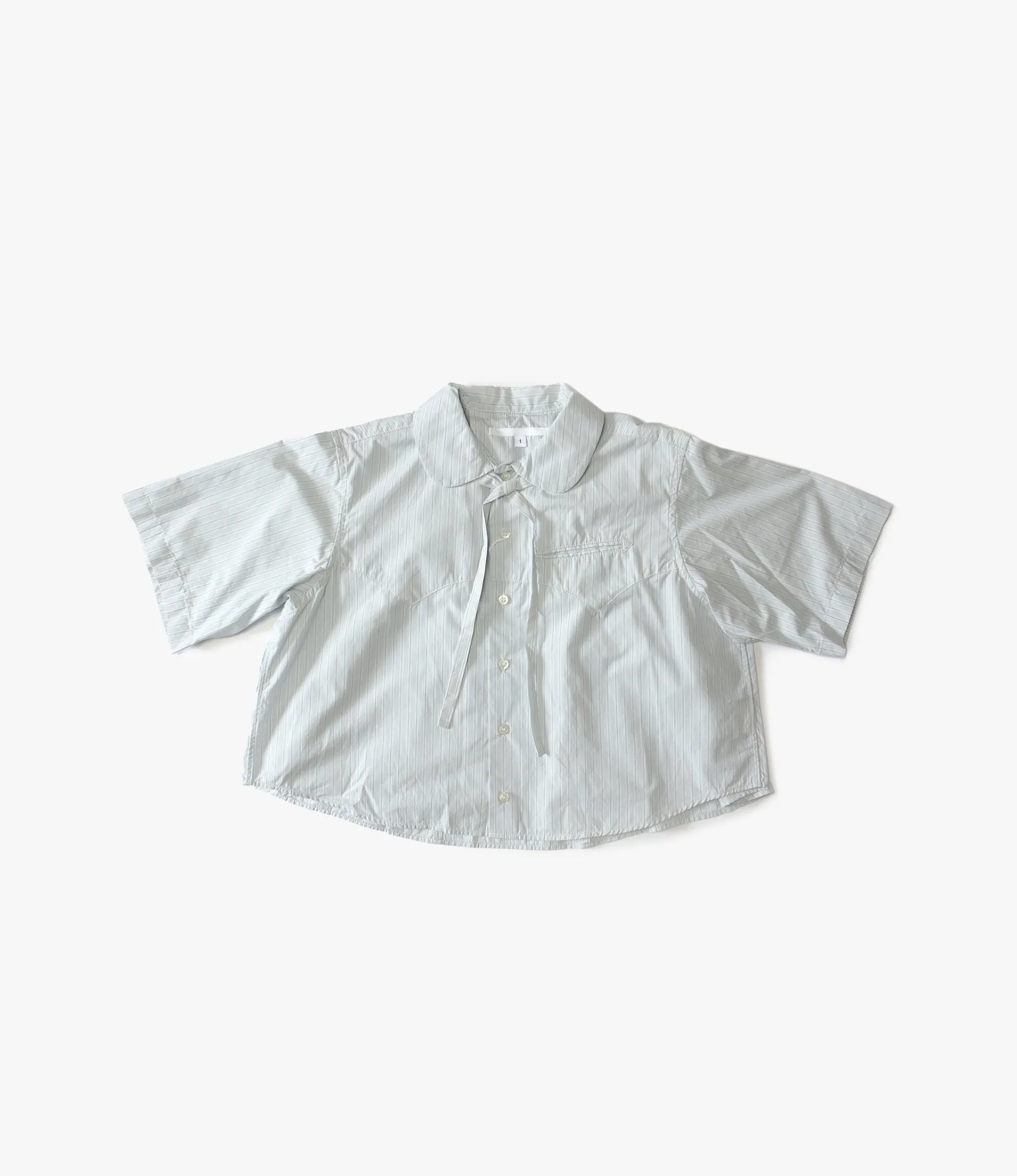 Crest Half Shirt – Blue / Natural Stripe Poplin