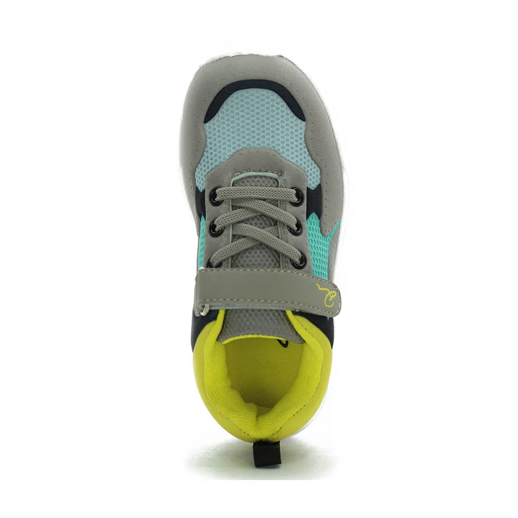 D Trendy Sneakers Grey Yellow Toddlers Kids Boys - Kids Shoes