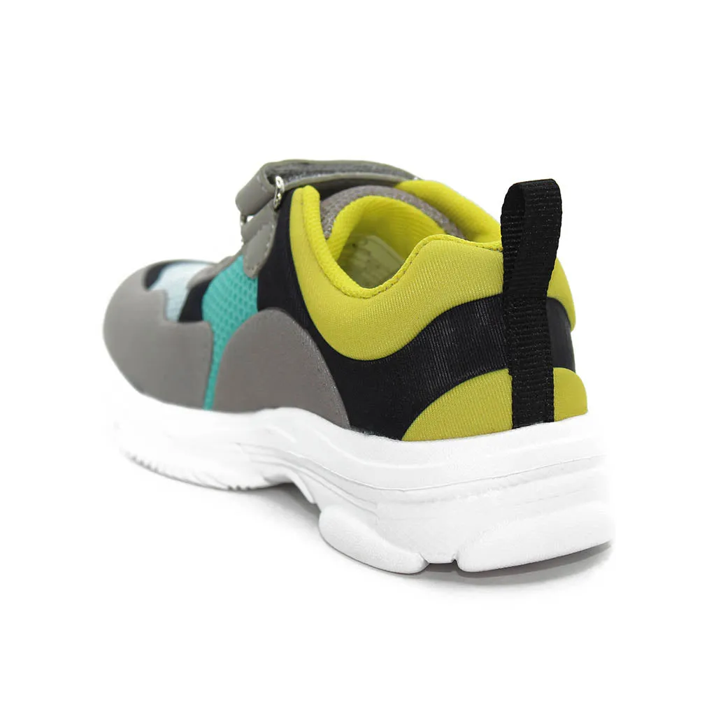 D Trendy Sneakers Grey Yellow Toddlers Kids Boys - Kids Shoes