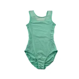 Decathlon Leotard 12 years mint colour sleeveless with mesh detail on chest