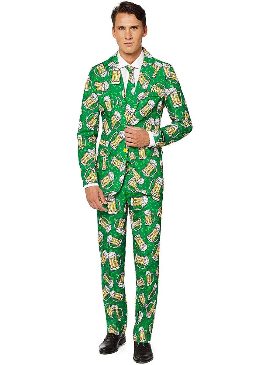 Deluxe Green Beer Mugs Mens Suitmeister Costume Suit