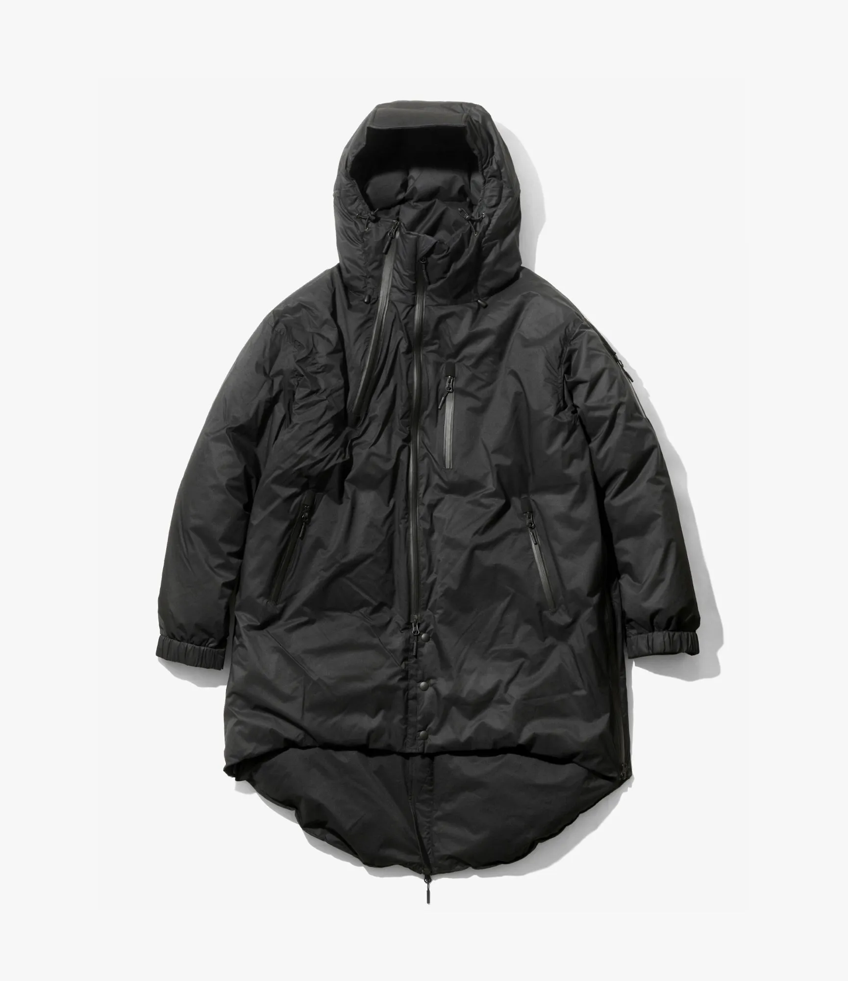 Down Zip Coat – Black Ripstop Nylon