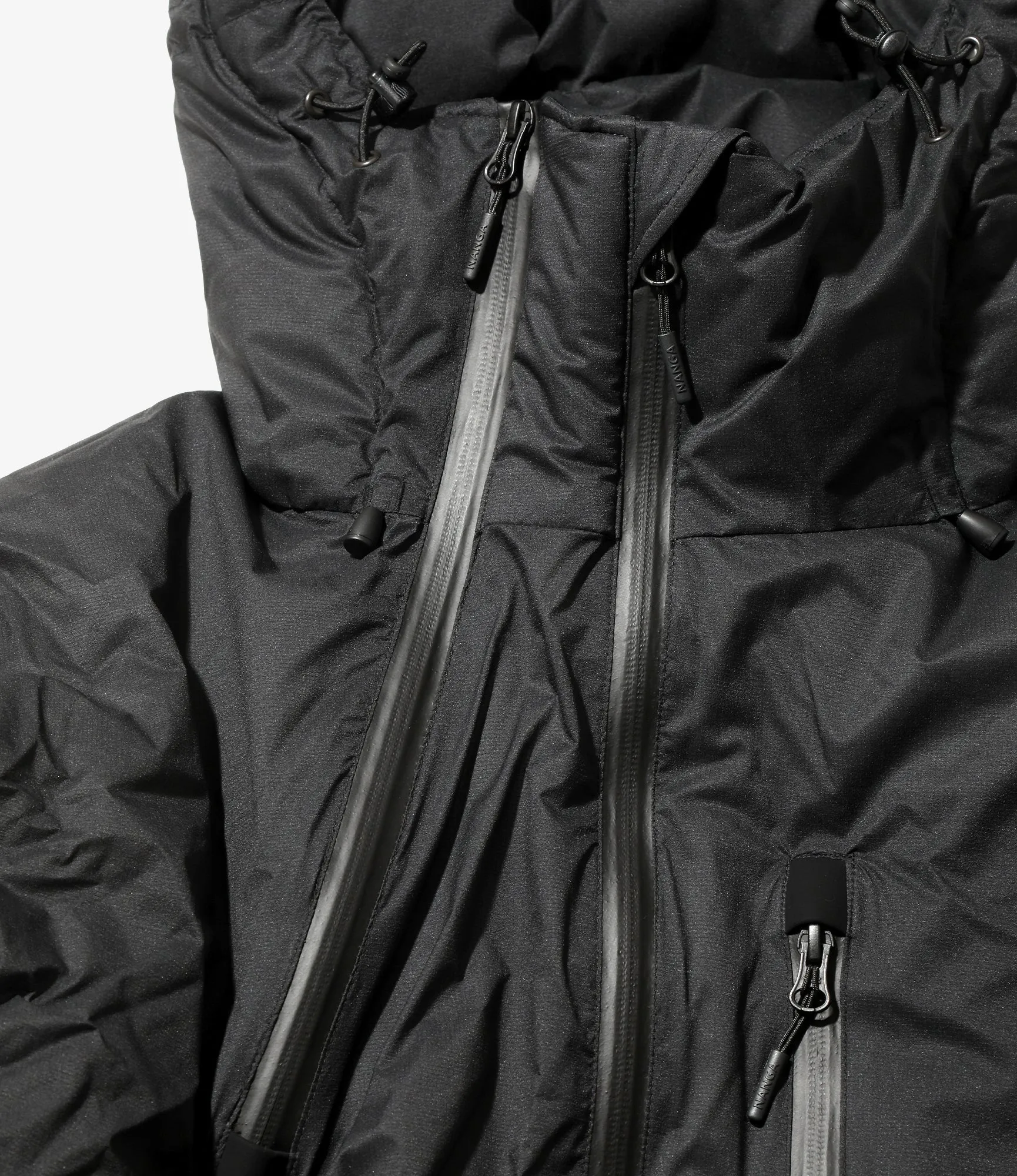 Down Zip Coat – Black Ripstop Nylon