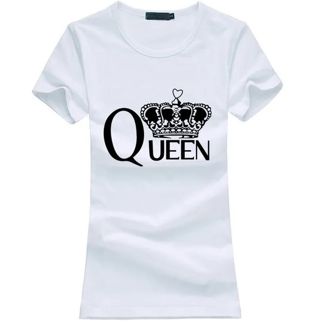 Fashion Queen Letters print women t-shirt 2017 summer funny Cotton Slim Tee shirt Femme harajuku Hipster brand kawaii punk tops