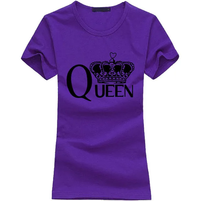 Fashion Queen Letters print women t-shirt 2017 summer funny Cotton Slim Tee shirt Femme harajuku Hipster brand kawaii punk tops