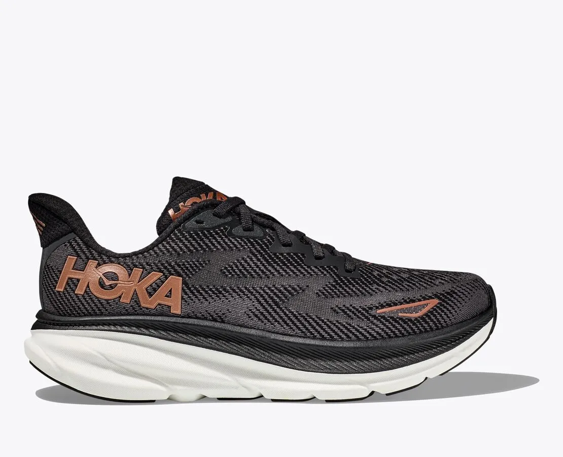 Hoka Women's Clifton 9 Running Shoe in Gull/Sea Ice, Vanilla/Astral, Black/Stellar Blue, Chalk Violet, Airy Blue, White & Black/Rose Gold Available in Wide Widths