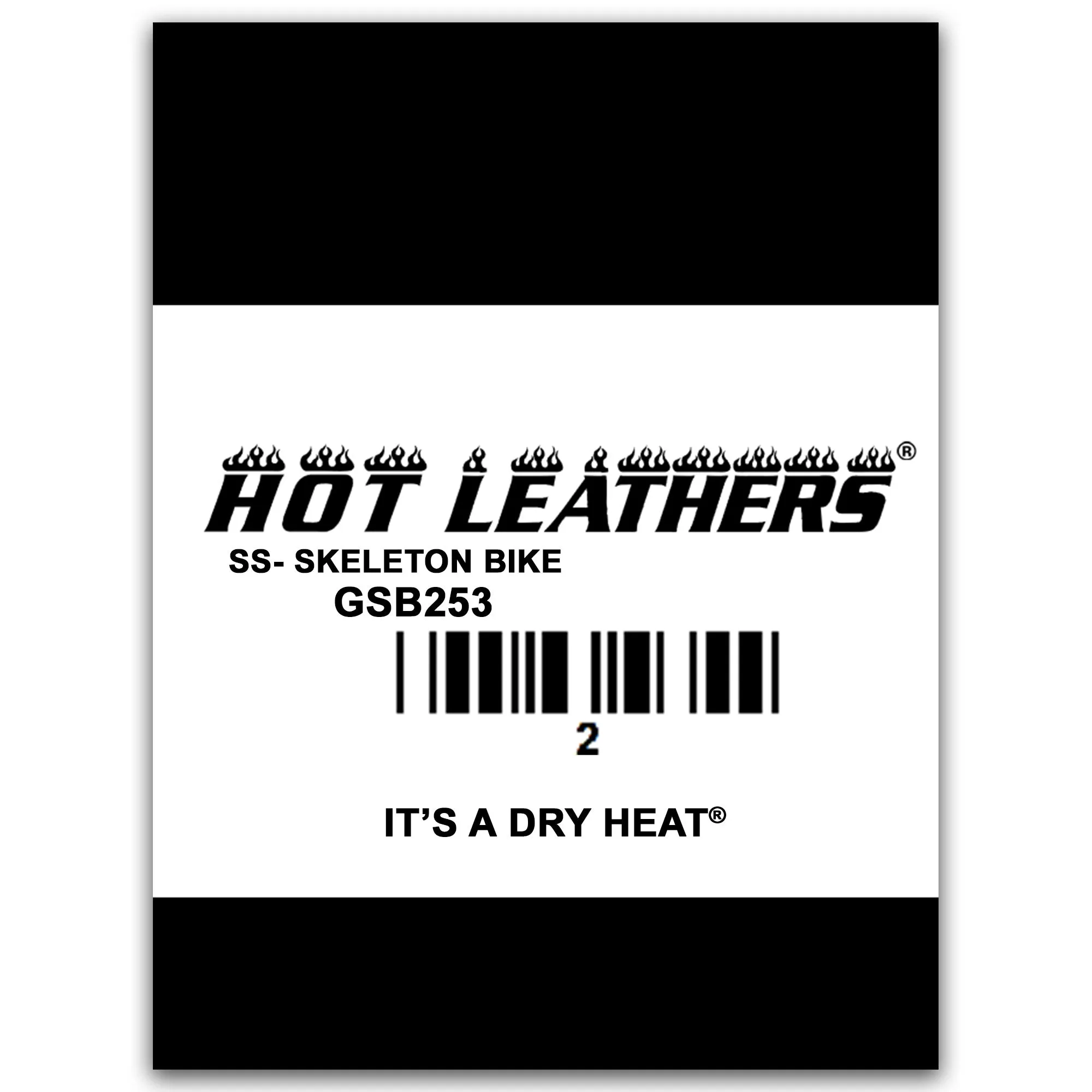 Hot Leathers GSB253 Men’s ‘Skeleton Cycle-It’s  A Dry Heat’ ’ White