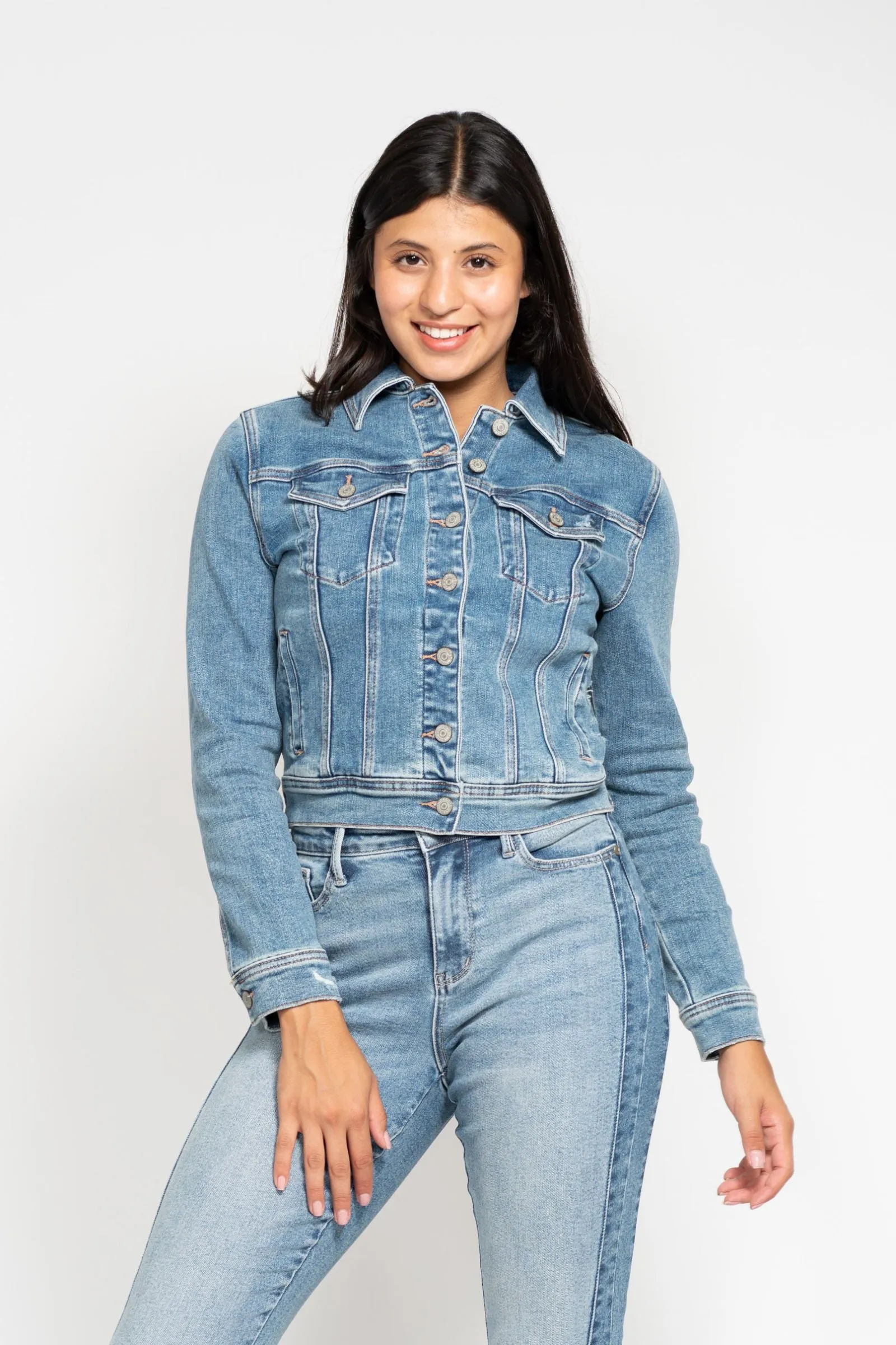 Judy Blue Classic Vintage Wash Denim Jacket 7877