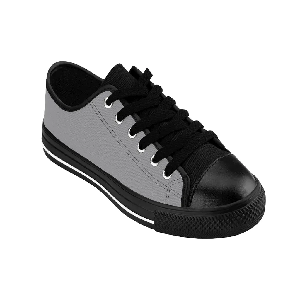 Light Grey Color Women's Sneakers, Lightweight Grey Low Tops Athletic Casual Shoes For Women