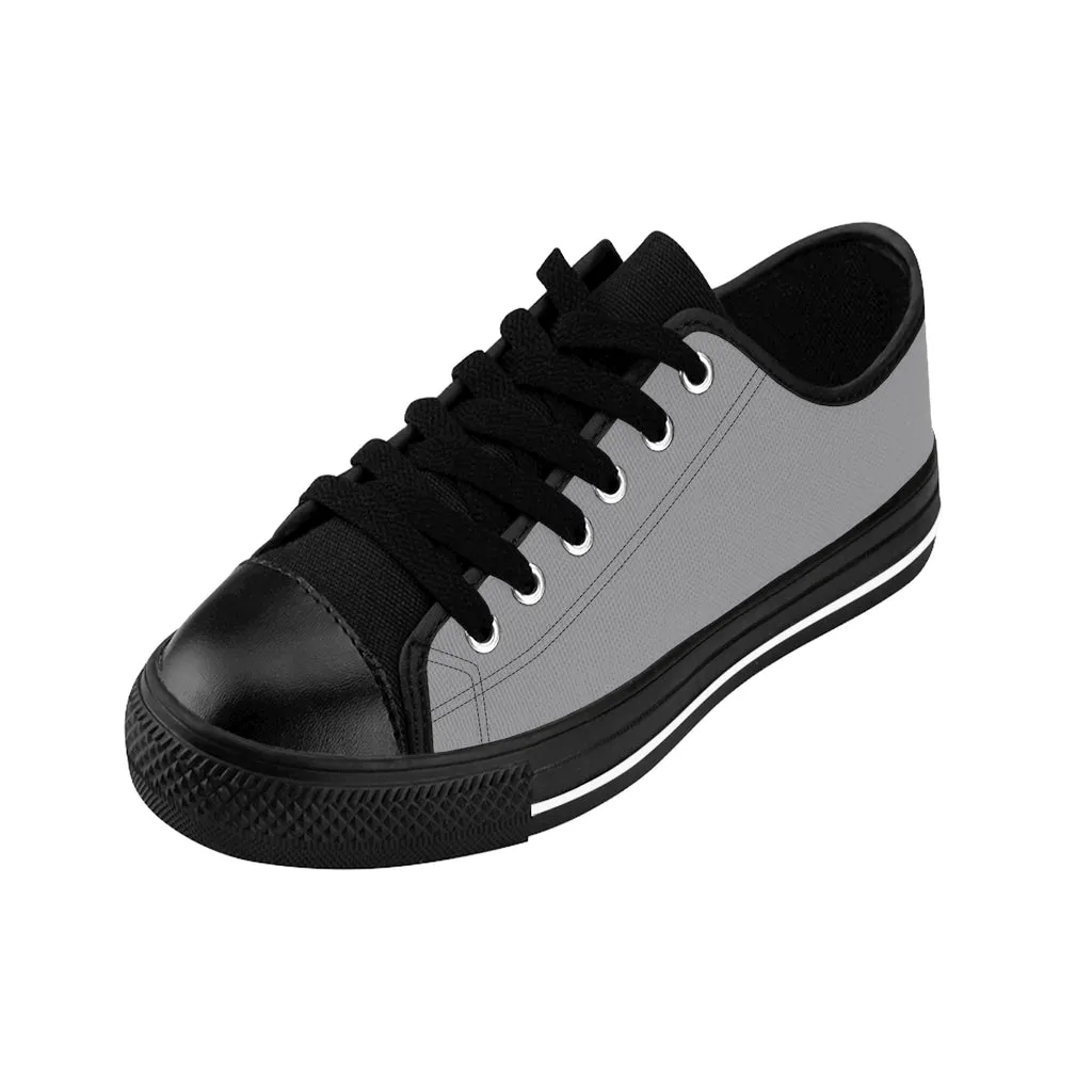 Light Grey Color Women's Sneakers, Lightweight Grey Low Tops Athletic Casual Shoes For Women