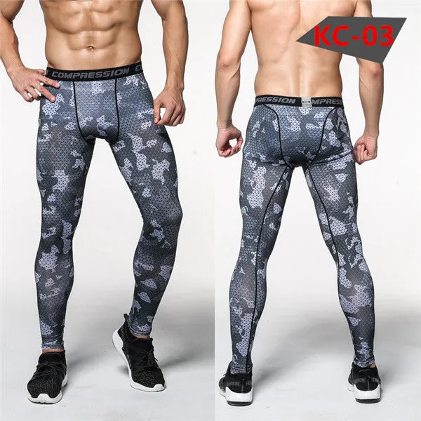 Mens Compression Pants 2016 New Crossfit Tights Men Bodybuilding Pants Trousers Camouflage Joggers