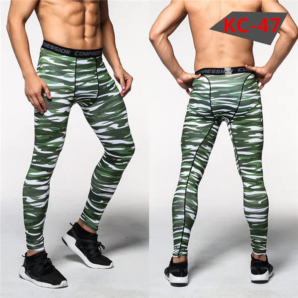 Mens Compression Pants 2016 New Crossfit Tights Men Bodybuilding Pants Trousers Camouflage Joggers