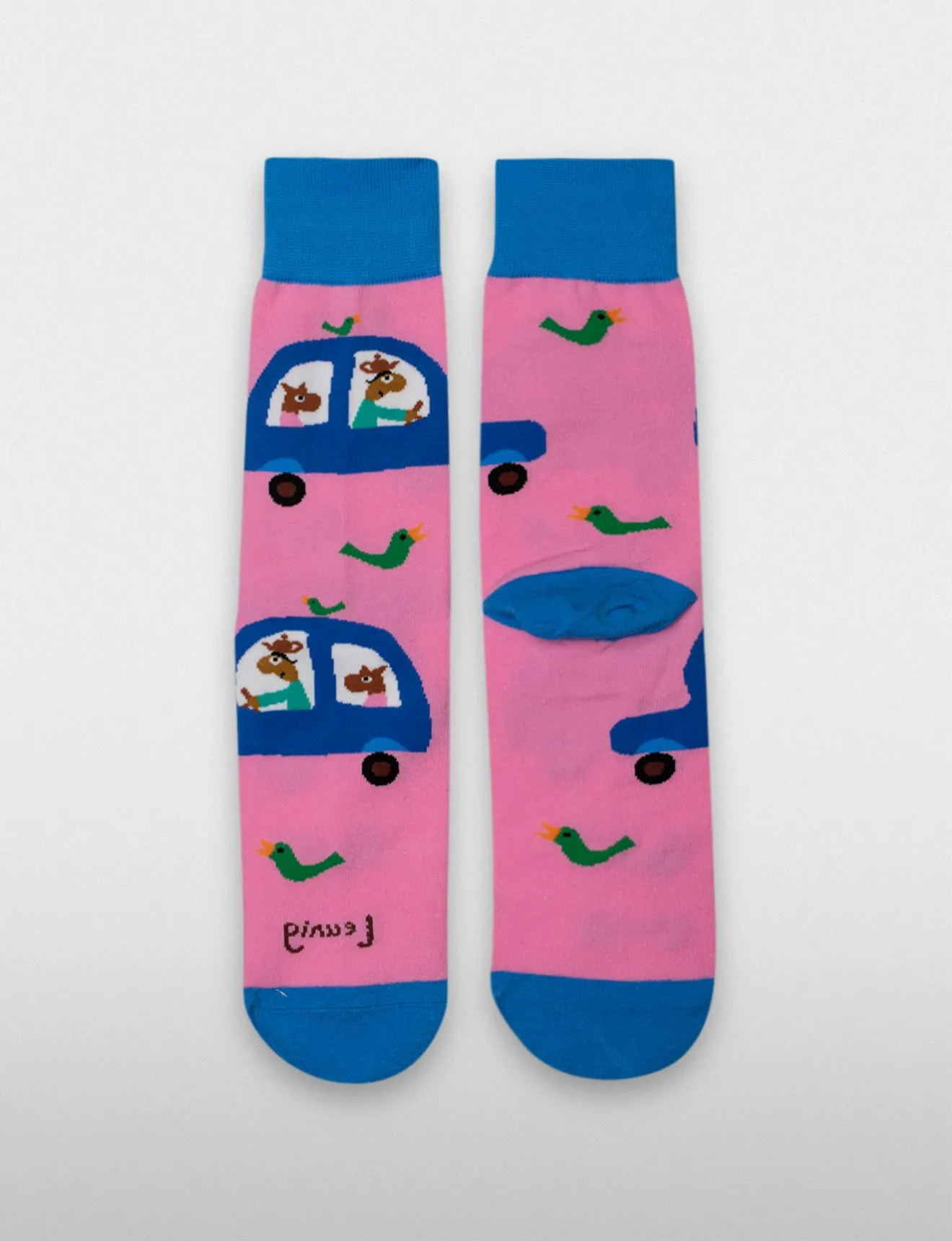 Michael Leunig Cars Pink Socks (Limited Edition)