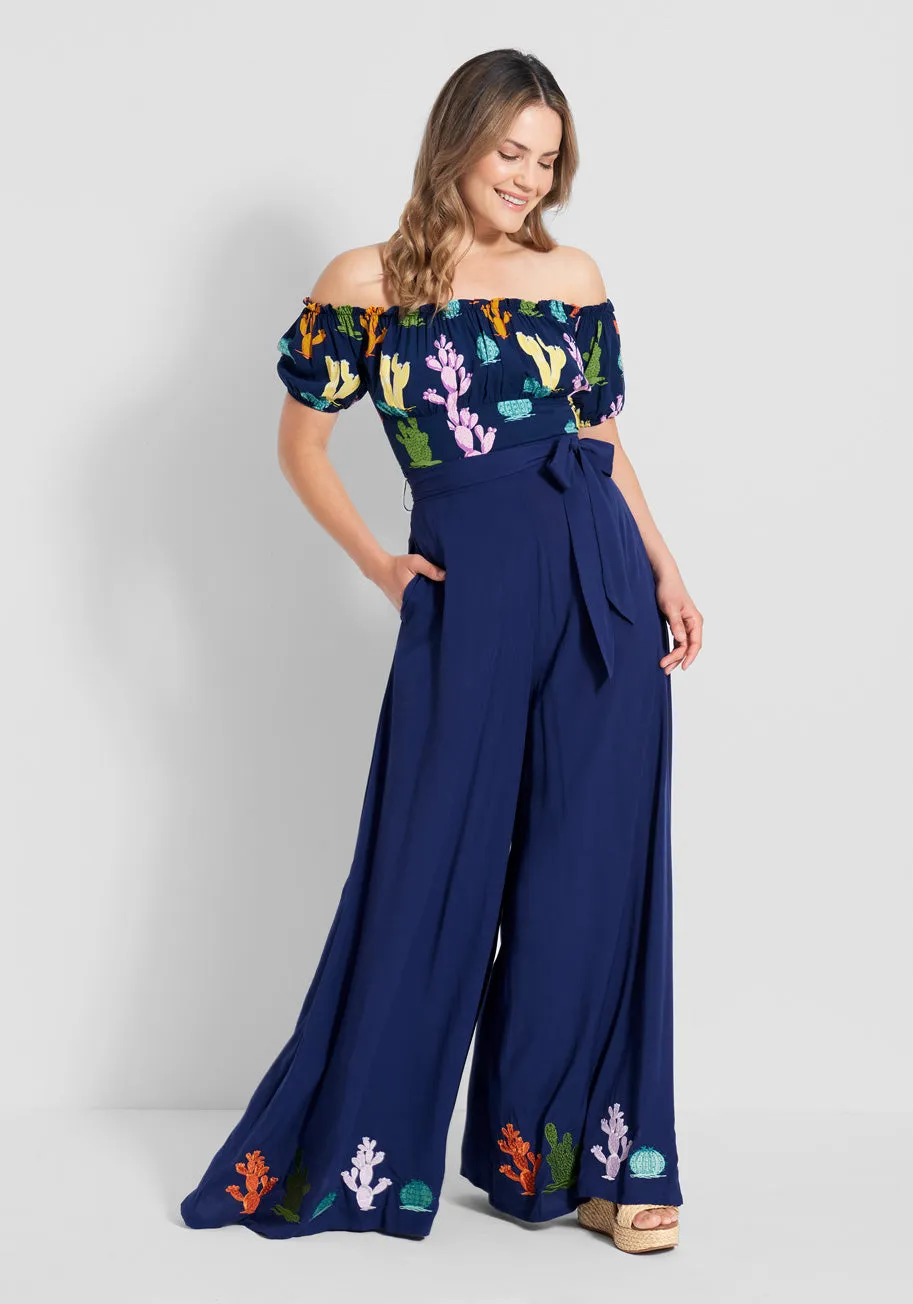 ModCloth x Collectif A Cacti Collaboration Wide-Leg Pants