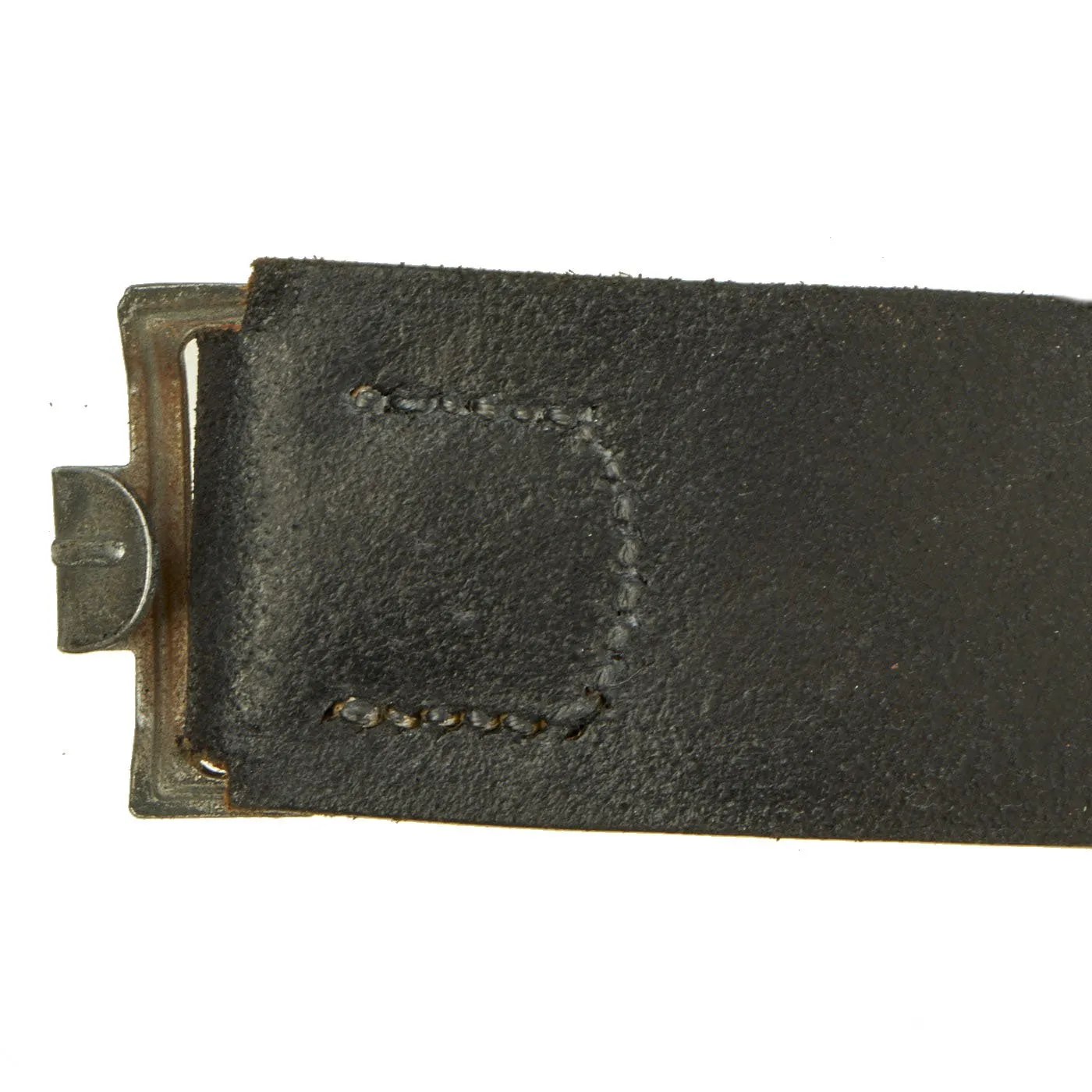 Original German WWII EM/NCO Luftwaffe Belt with Pebbled Aluminum Buckle by Brüder Schneider