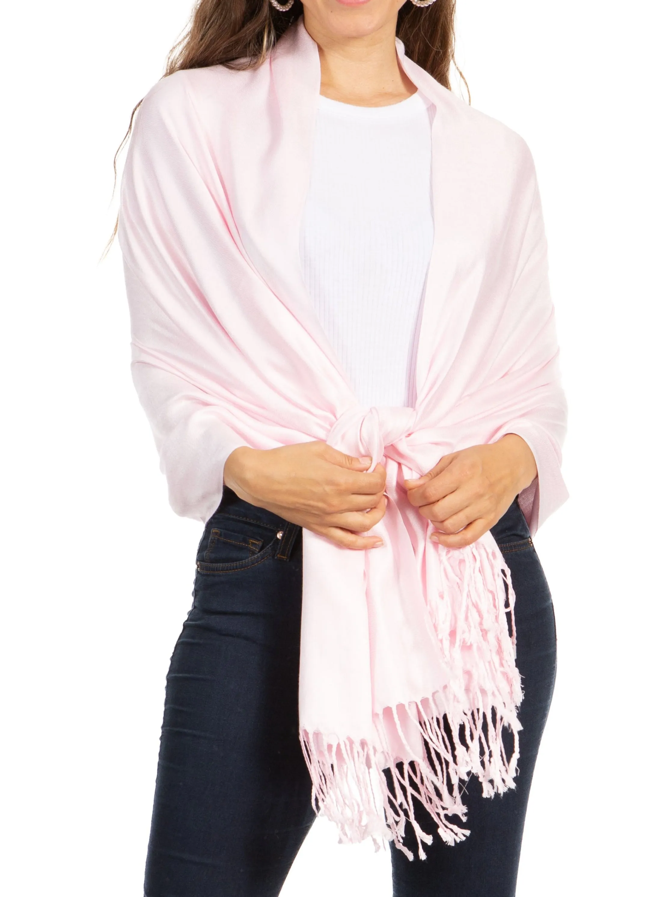 Sakkas 78" X 28" Rayon from Bamboo Soft Solid Pashmina Shawl / Wrap / Stole