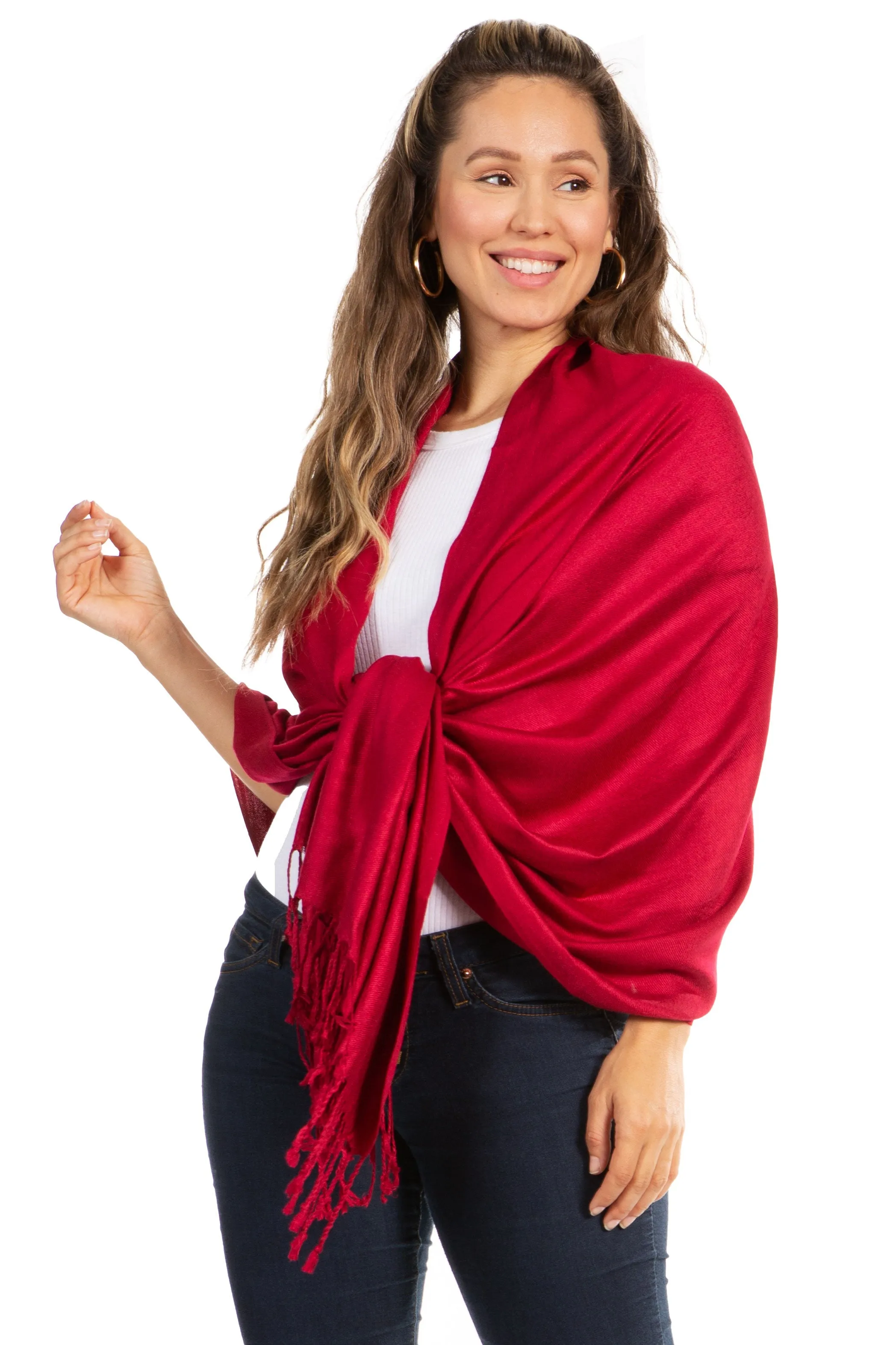 Sakkas 78" X 28" Rayon from Bamboo Soft Solid Pashmina Shawl / Wrap / Stole