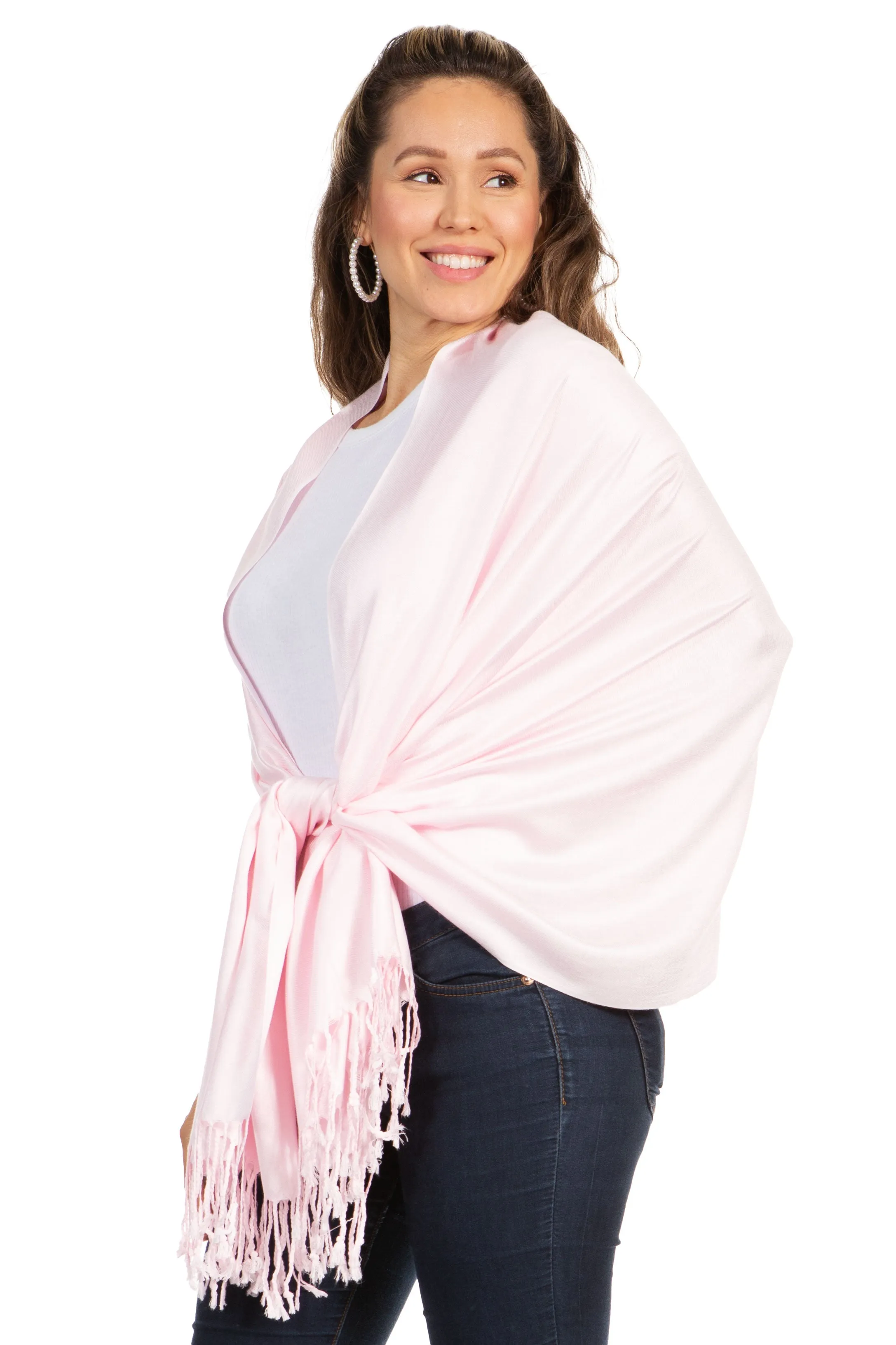 Sakkas 78" X 28" Rayon from Bamboo Soft Solid Pashmina Shawl / Wrap / Stole