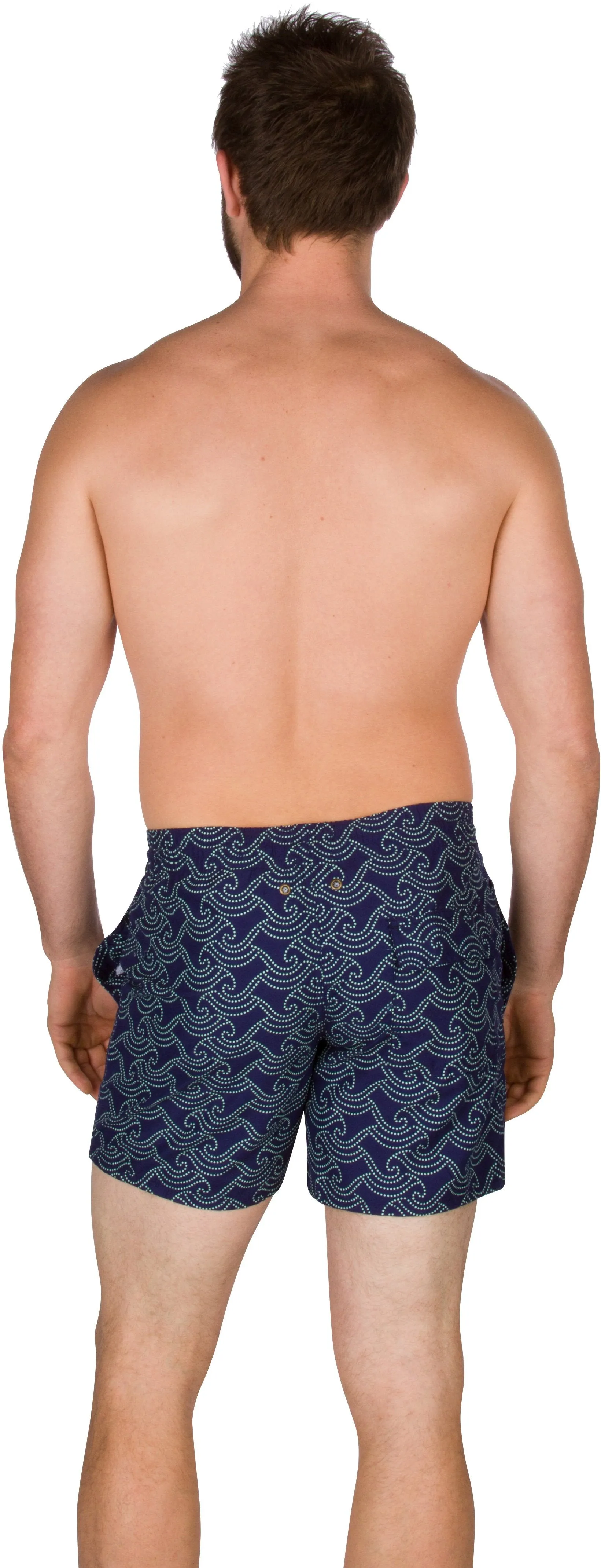 Sakkas Ollie Short Length Wave Dot Patterned Skate Surf Board Short / Swim Trunks