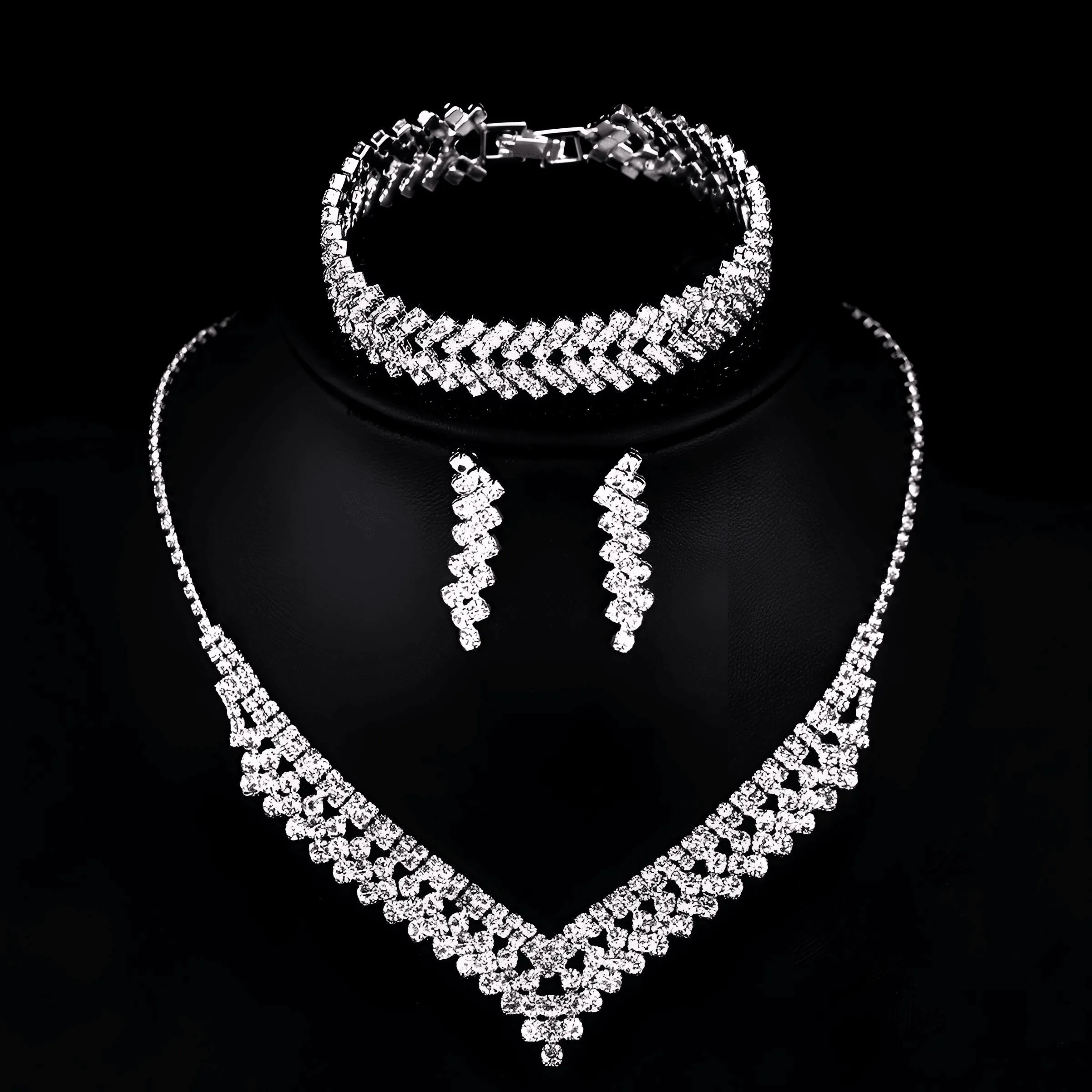 Silver Rhinestone Crystal Bridal Jewelry Sets for Women - 20 Sets To Choose From!