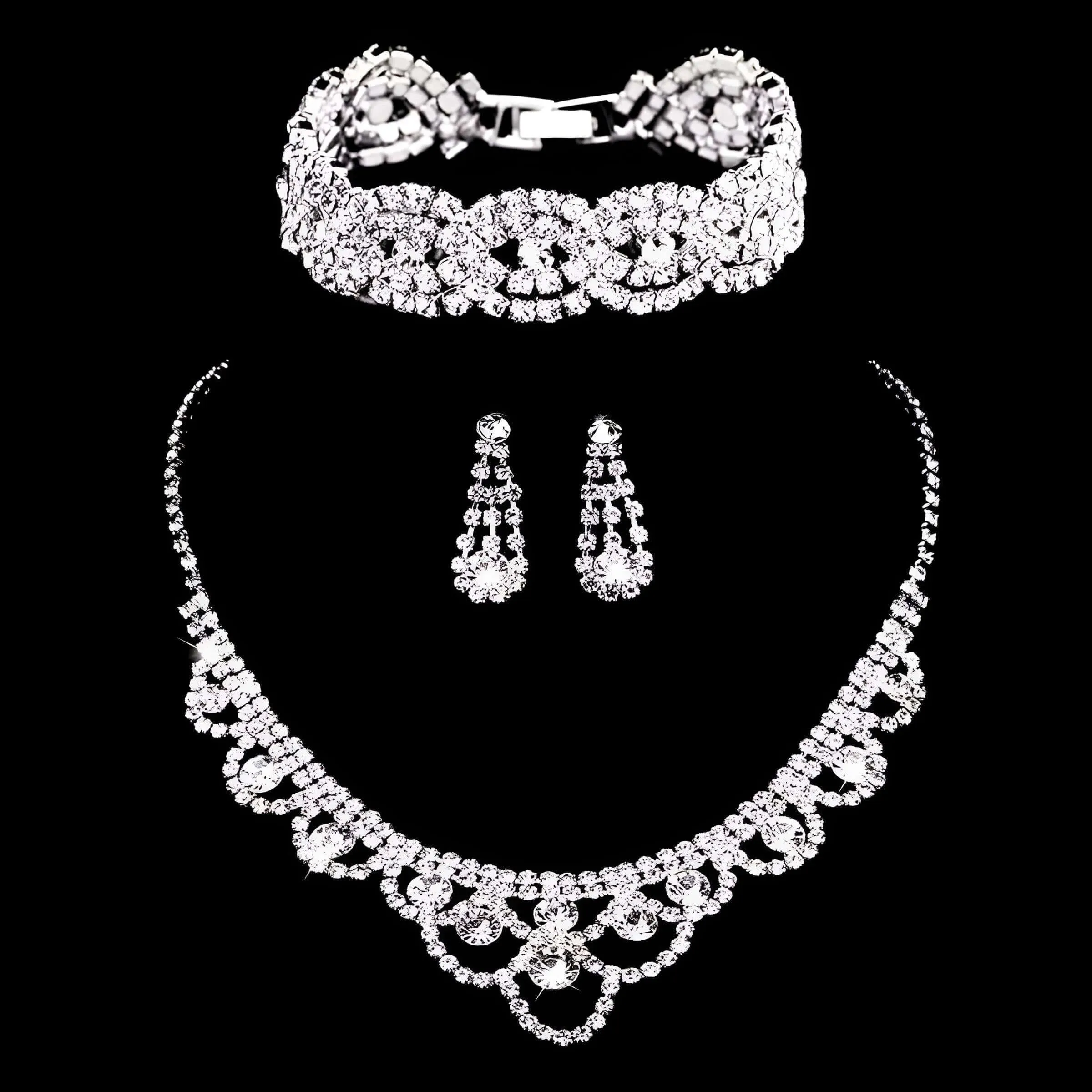 Silver Rhinestone Crystal Bridal Jewelry Sets for Women - 20 Sets To Choose From!