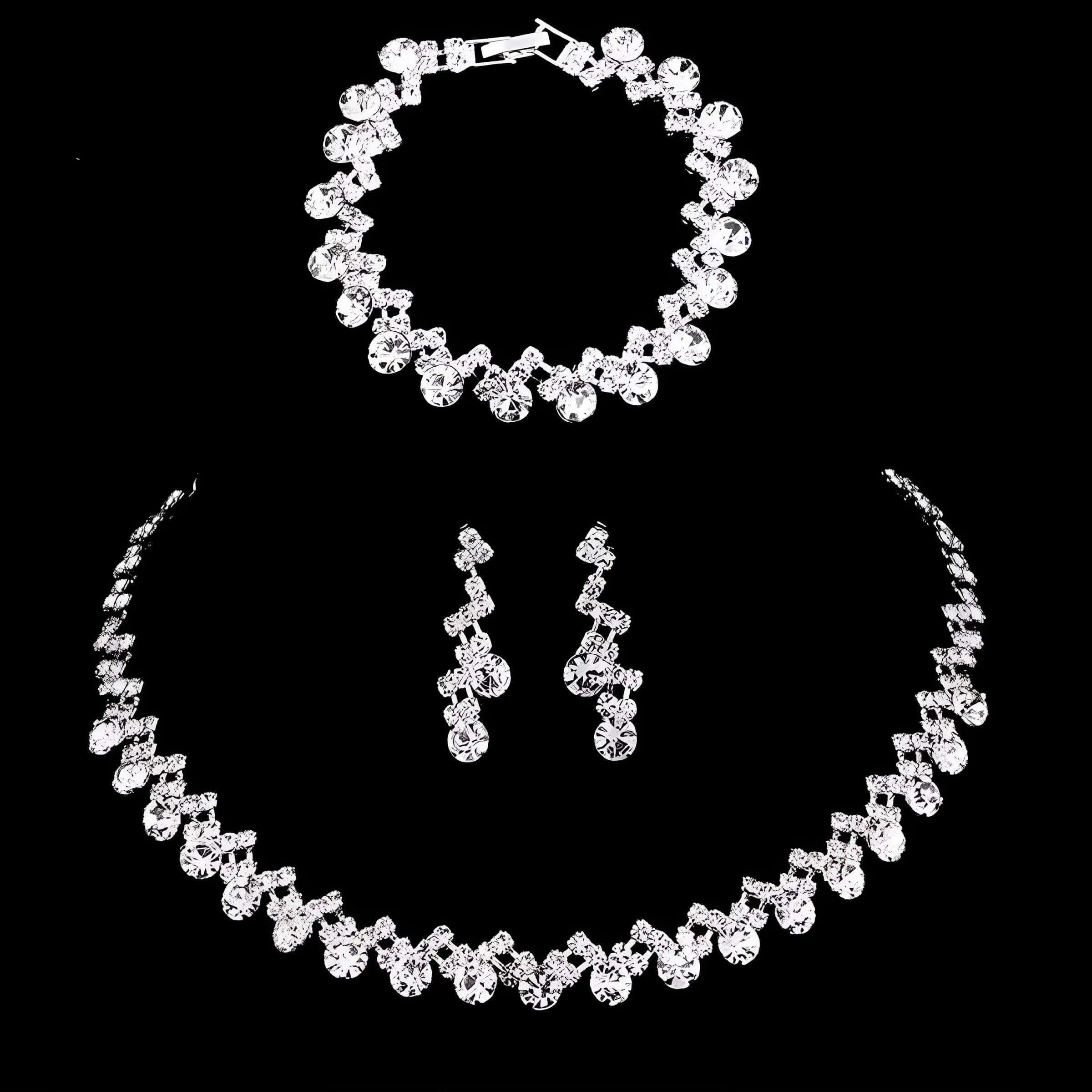 Silver Rhinestone Crystal Bridal Jewelry Sets for Women - 20 Sets To Choose From!