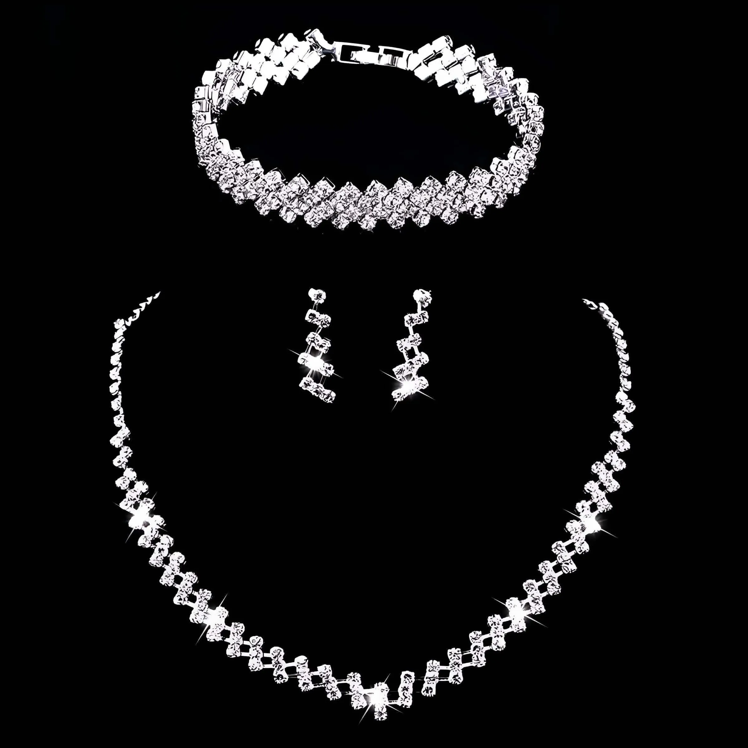 Silver Rhinestone Crystal Bridal Jewelry Sets for Women - 20 Sets To Choose From!