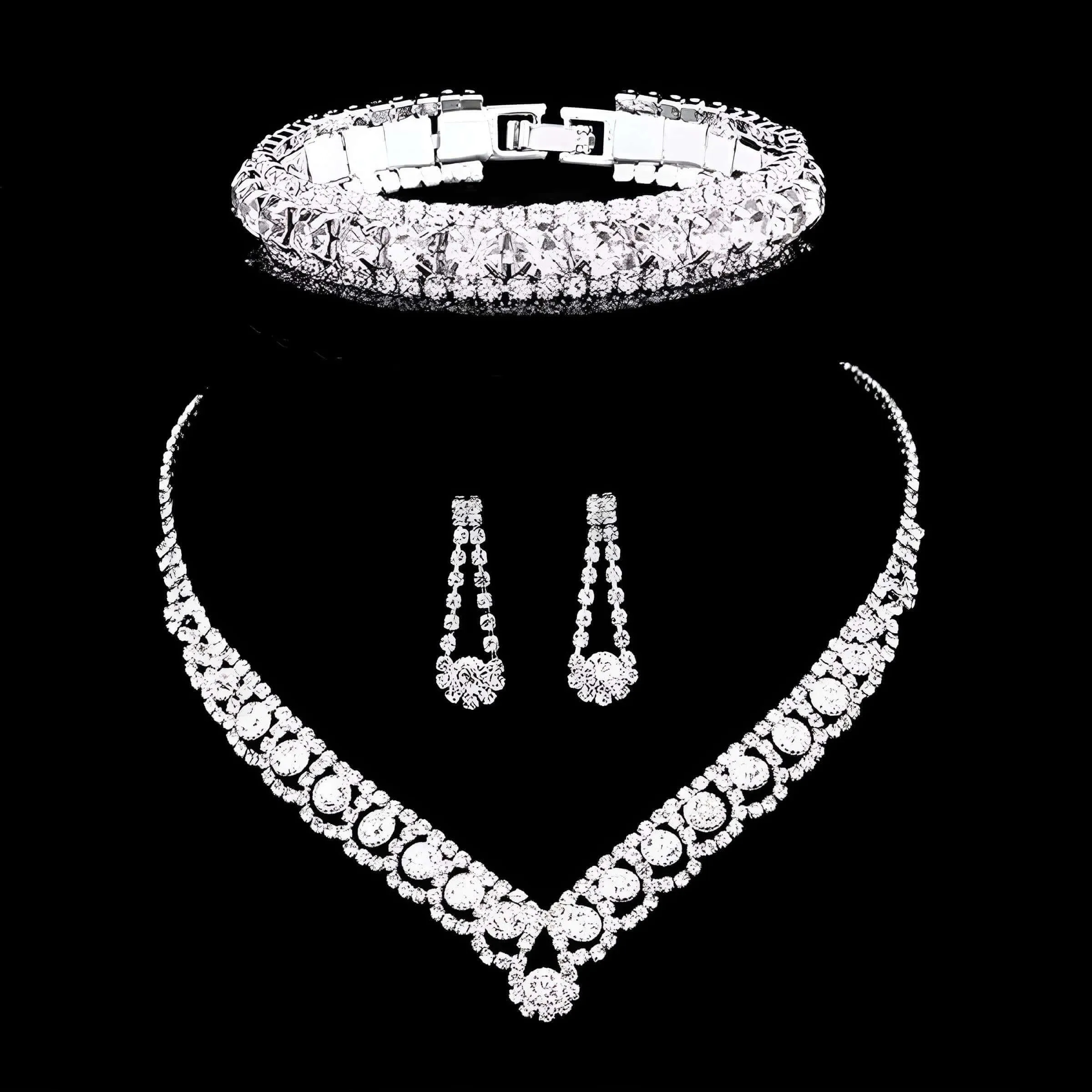 Silver Rhinestone Crystal Bridal Jewelry Sets for Women - 20 Sets To Choose From!