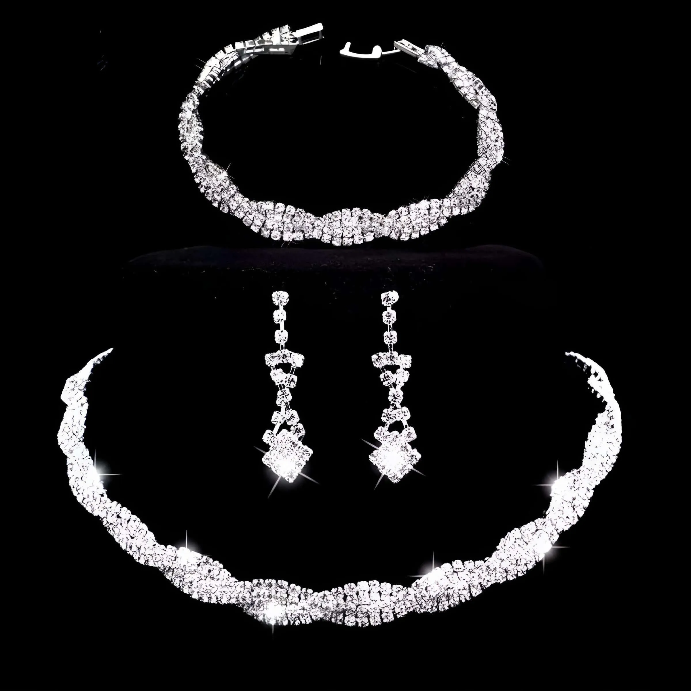 Silver Rhinestone Crystal Bridal Jewelry Sets for Women - 20 Sets To Choose From!