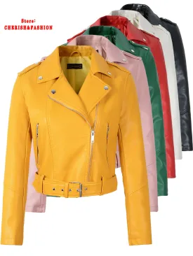 Trendy Solid Color Asymmetrical Leather Jacket