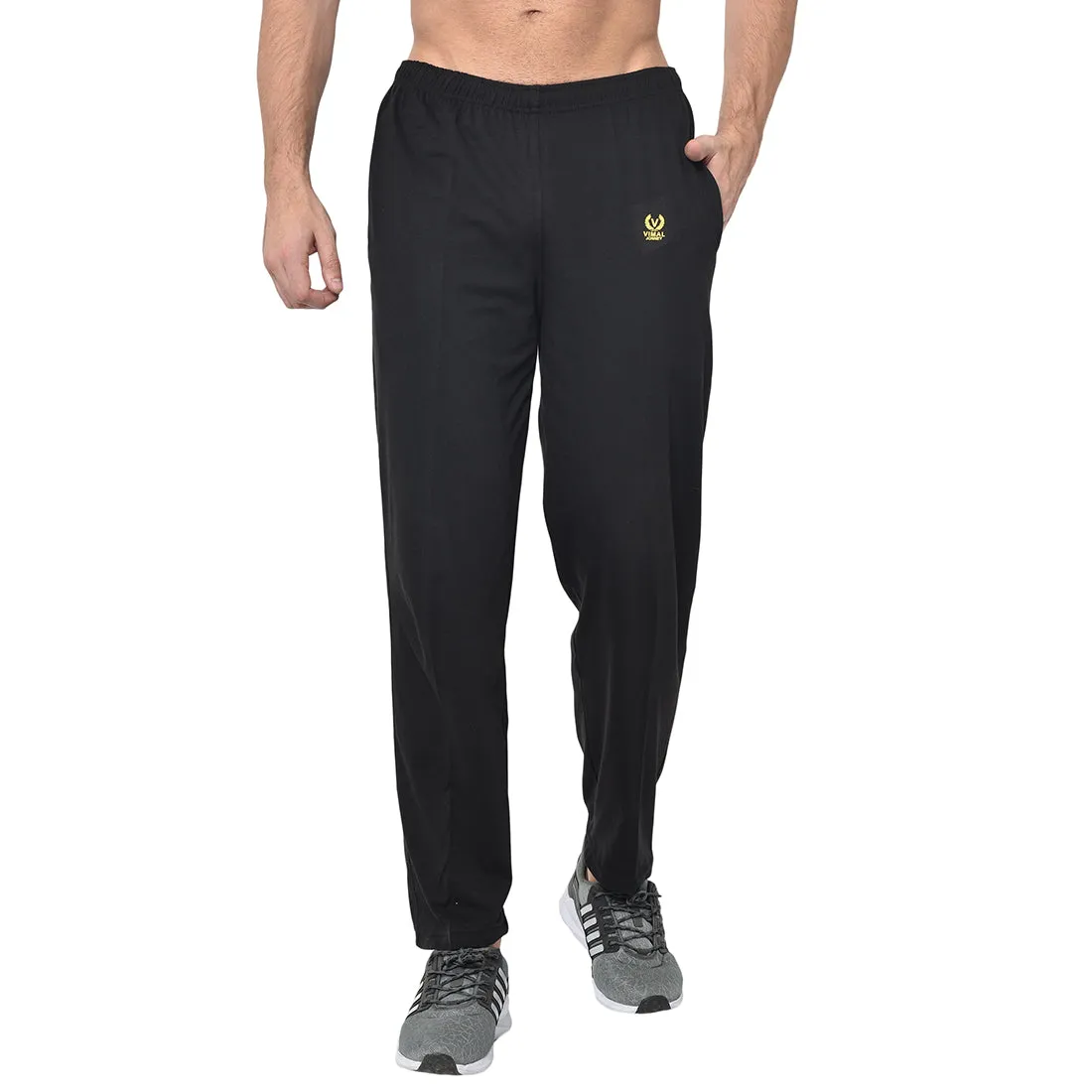 Vimal Jonney Black Cotton Trackpant For Men's