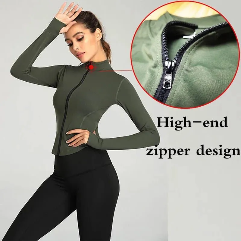 Zip-Up Yoga Jackets for Women - Moisture-Wicking, Breathable, and Quick-Drying